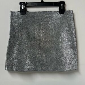 H&M Silver Mini Skirt Size 10 NWT